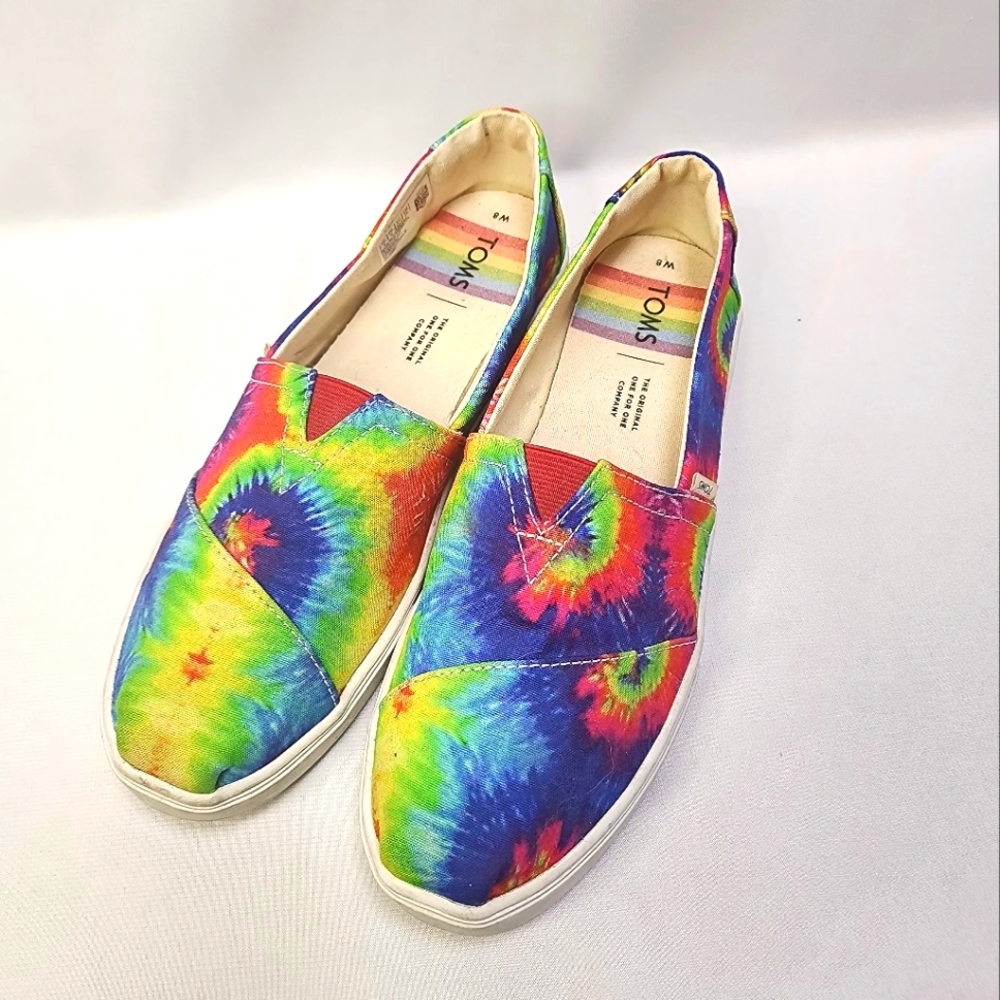 Toms Tye Dye Vibrant Slip-On Shoes